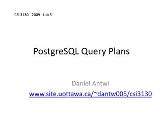 PostgreSQL Query Plans