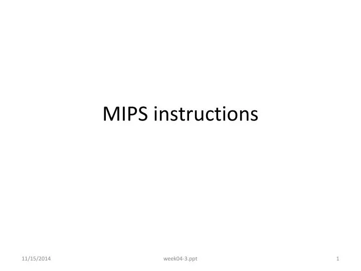 mips instructions