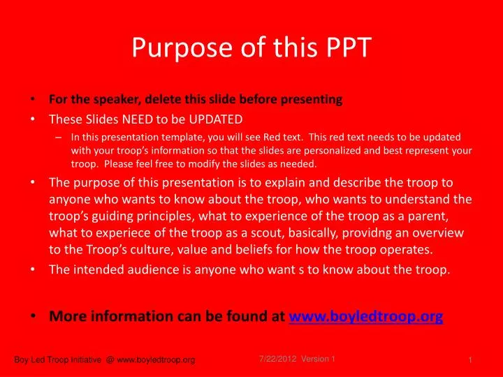 purpose of this ppt