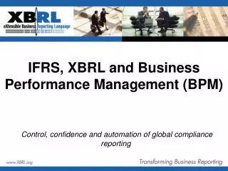 IFRS, XBRL and Business Performance Management (BPM)