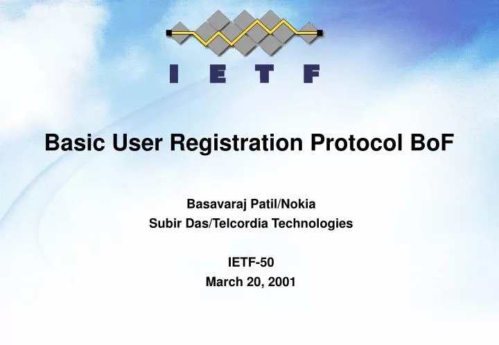 basic user registration protocol bof