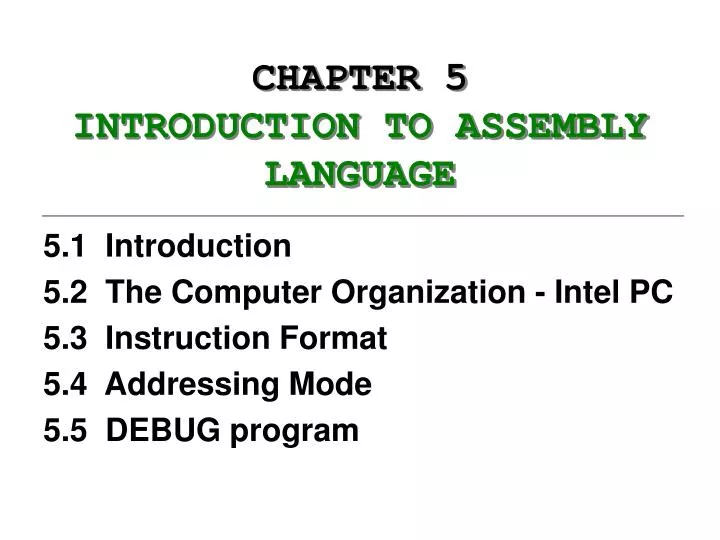 chapter 5 introduction to assembly language