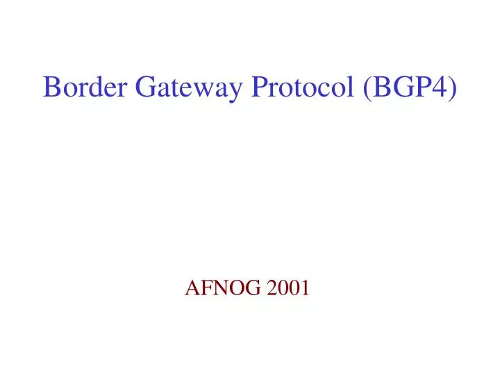 border gateway protocol bgp4