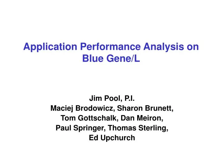 application performance analysis on blue gene l