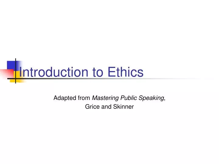 introduction to ethics