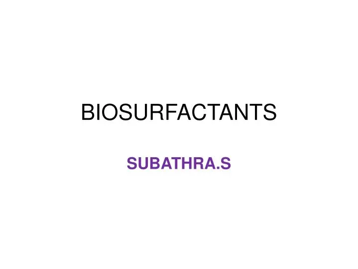 biosurfactants