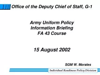 Individual Readiness Policy Division