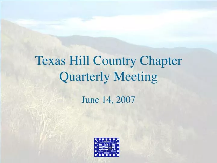 texas hill country chapter quarterly meeting