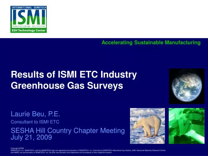 results of ismi etc industry greenhouse gas surveys