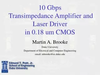 10 Gbps Transimpedance Amplifier and Laser Driver in 0.18 um CMOS