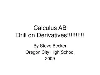 Calculus AB Drill on Derivatives!!!!!!!!!!