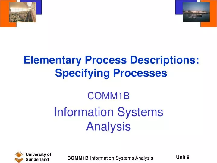 elementary process descriptions specifying processes