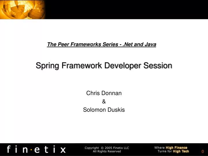 spring framework developer session