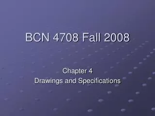 BCN 4708 Fall 2008