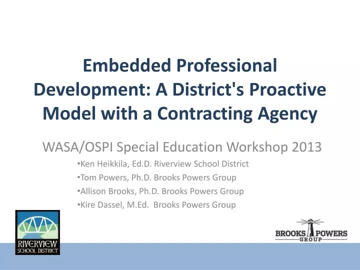 embedded professional development a district s proactive model with a contracting agency