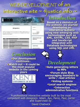 WEB DEVELOPMENT of an interactive site ~ 4justice ~