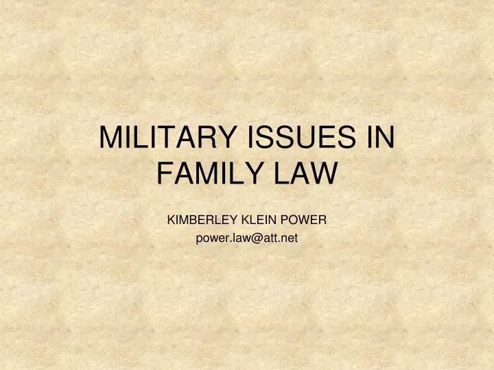 military issues in family law