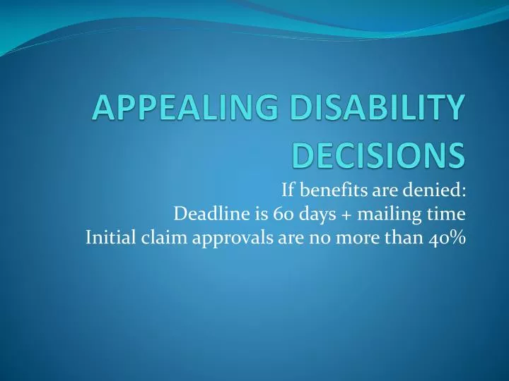 appealing disability decisions