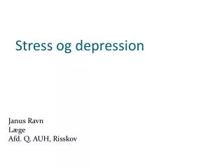 stress og depression