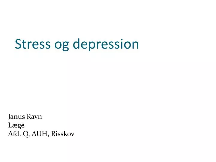 stress og depression