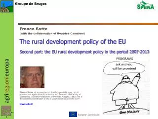 The rural development policy of the EU