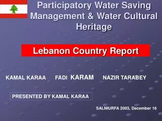 participatory water saving management water cultural heritage