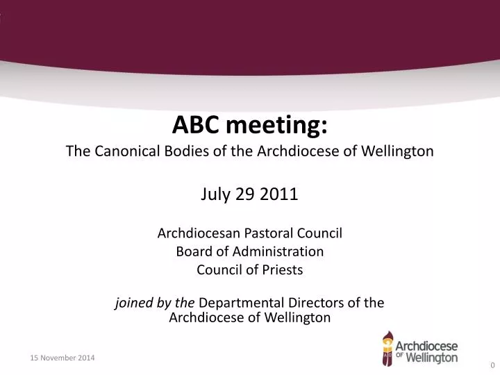 abc meeting the canonical bodies of the archdiocese of wellington