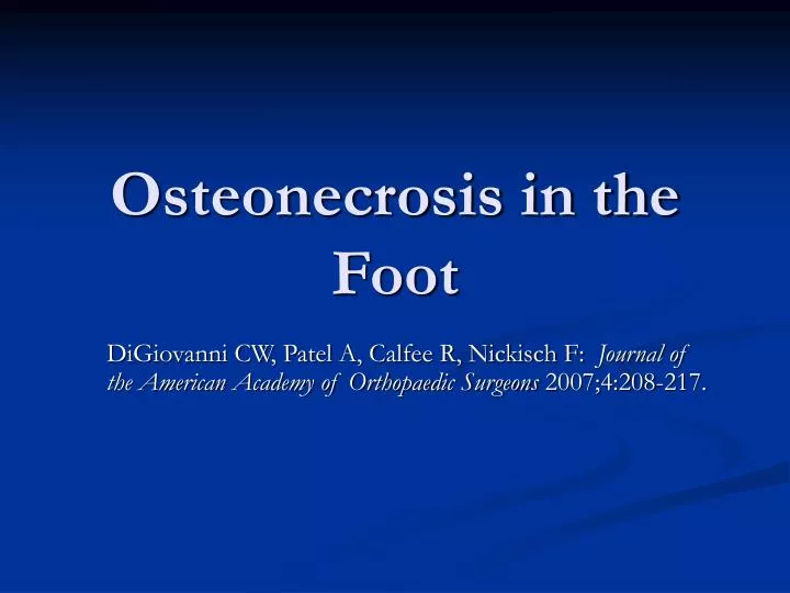 osteonecrosis in the foot