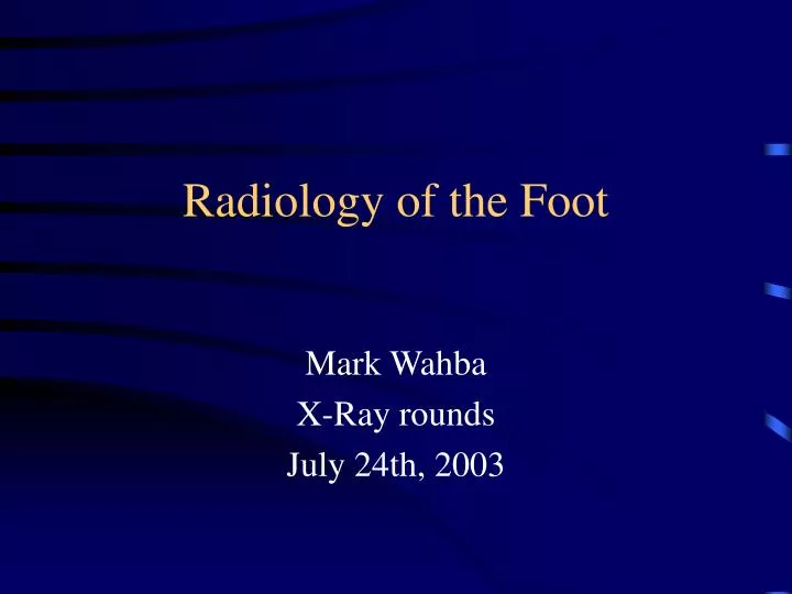 radiology of the foot