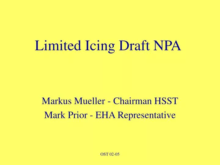 limited icing draft npa