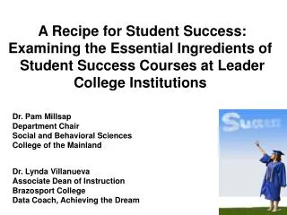 A Recipe for Student Success :