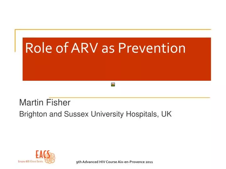 role of arv as prevention