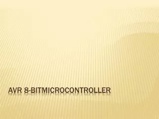 avr 8 bitmicrocontroller