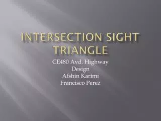 Intersection sight triangle
