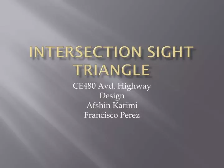 intersection sight triangle