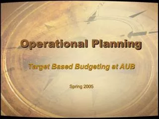 Operational Planning