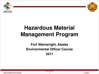 Hazardous Material Management Program