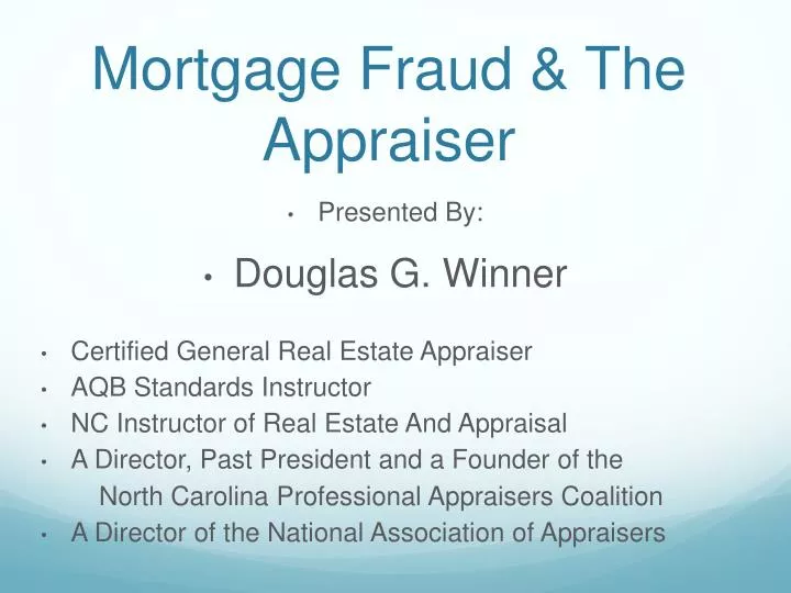mortgage fraud the appraiser