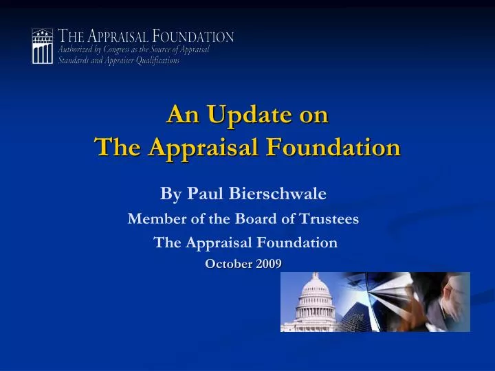 an update on the appraisal foundation