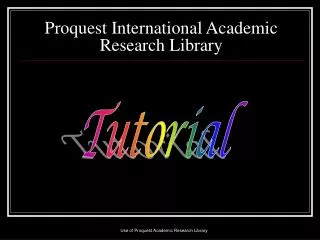 Proquest International Academic Research Library