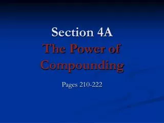 Section 4A The Power of Compounding