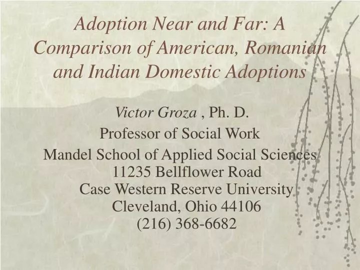 adoption near and far a comparison of american romanian and indian domestic adoptions