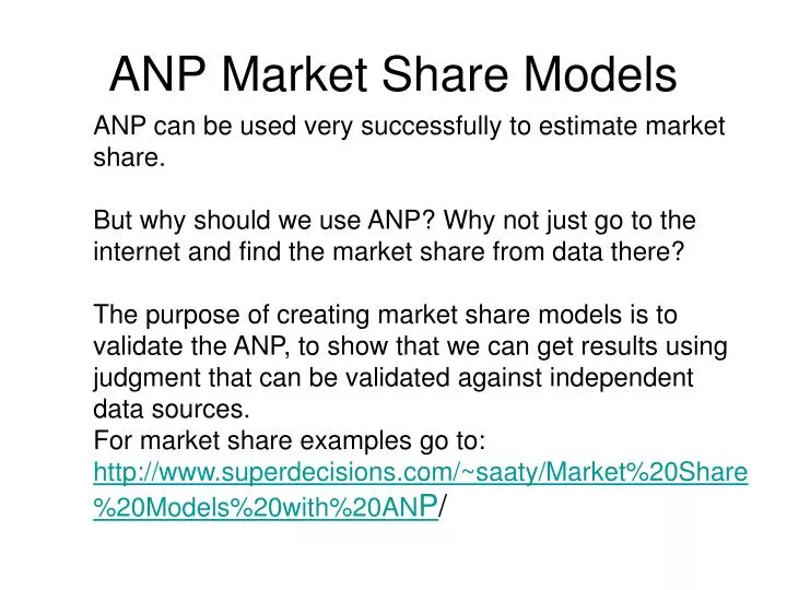 anp market share models