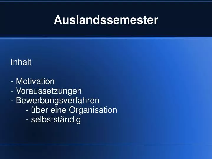 auslandssemester