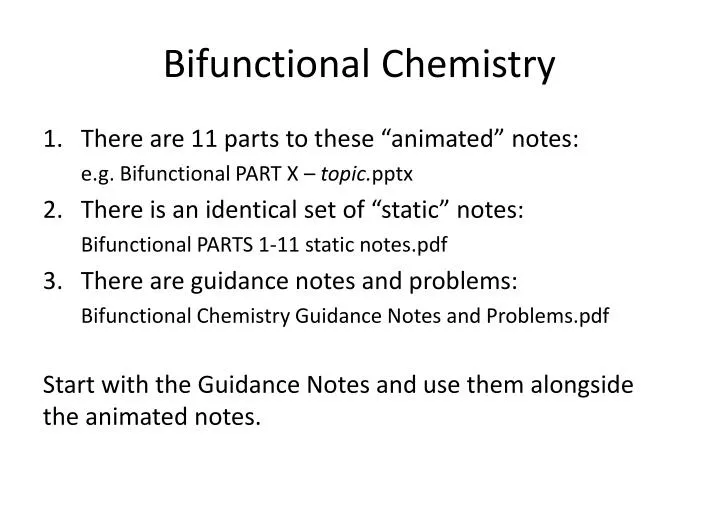 bifunctional chemistry