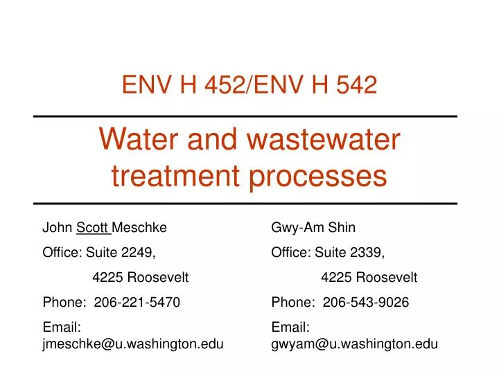 water and wastewater treatment processes
