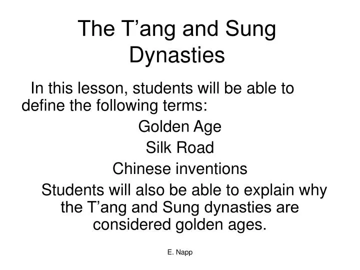 the t ang and sung dynasties