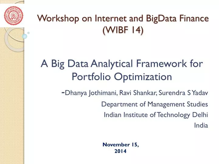 workshop on internet and bigdata finance wibf 14