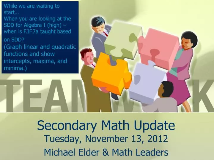 secondary math update