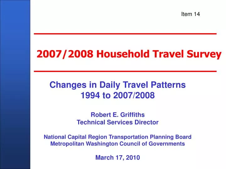 2007 2008 household travel survey